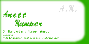 anett mumper business card